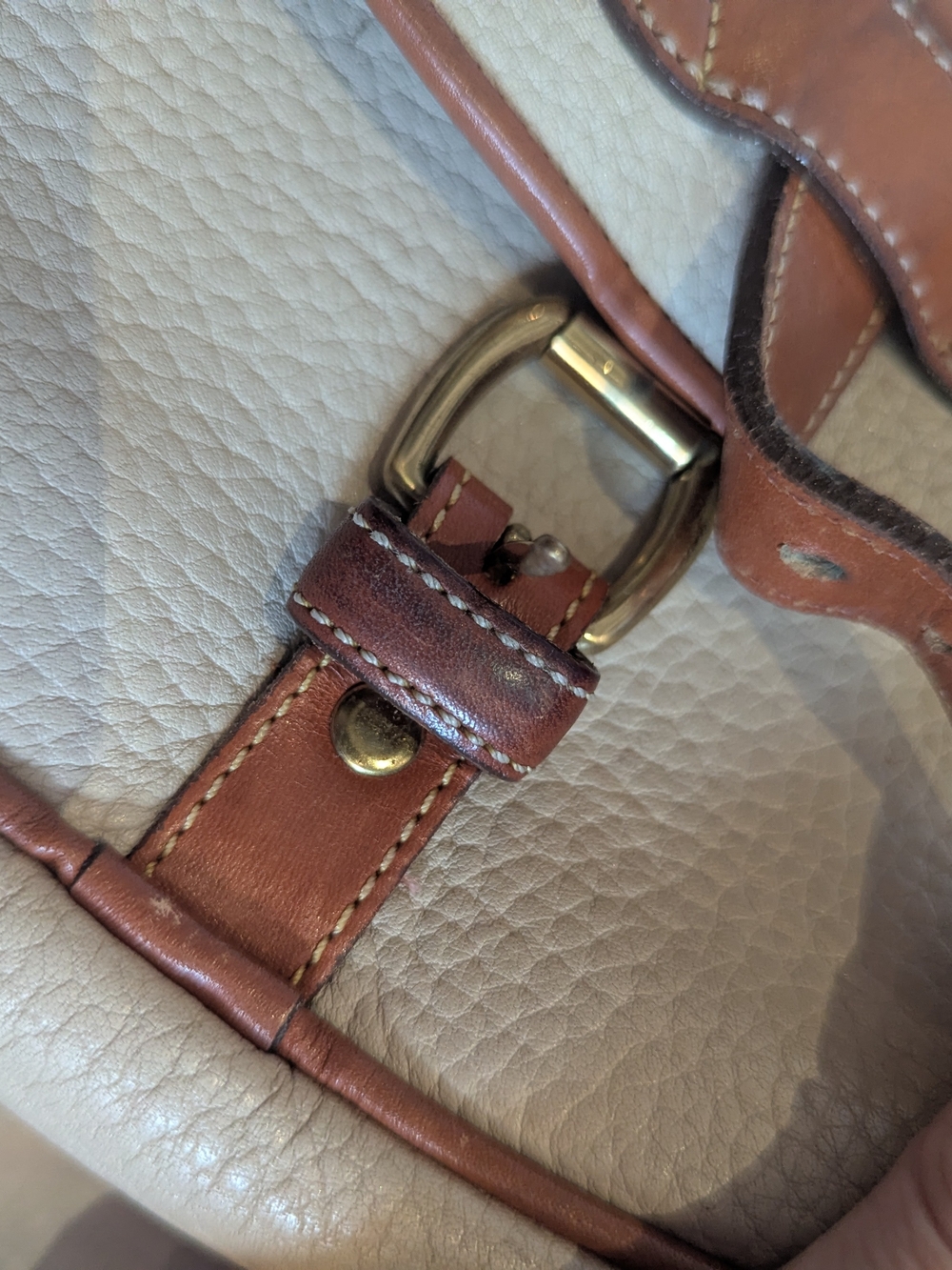 Vintage Dooney & Bourke Leather Cream Tan Crossbody Bag USA - Picture 11 of 12